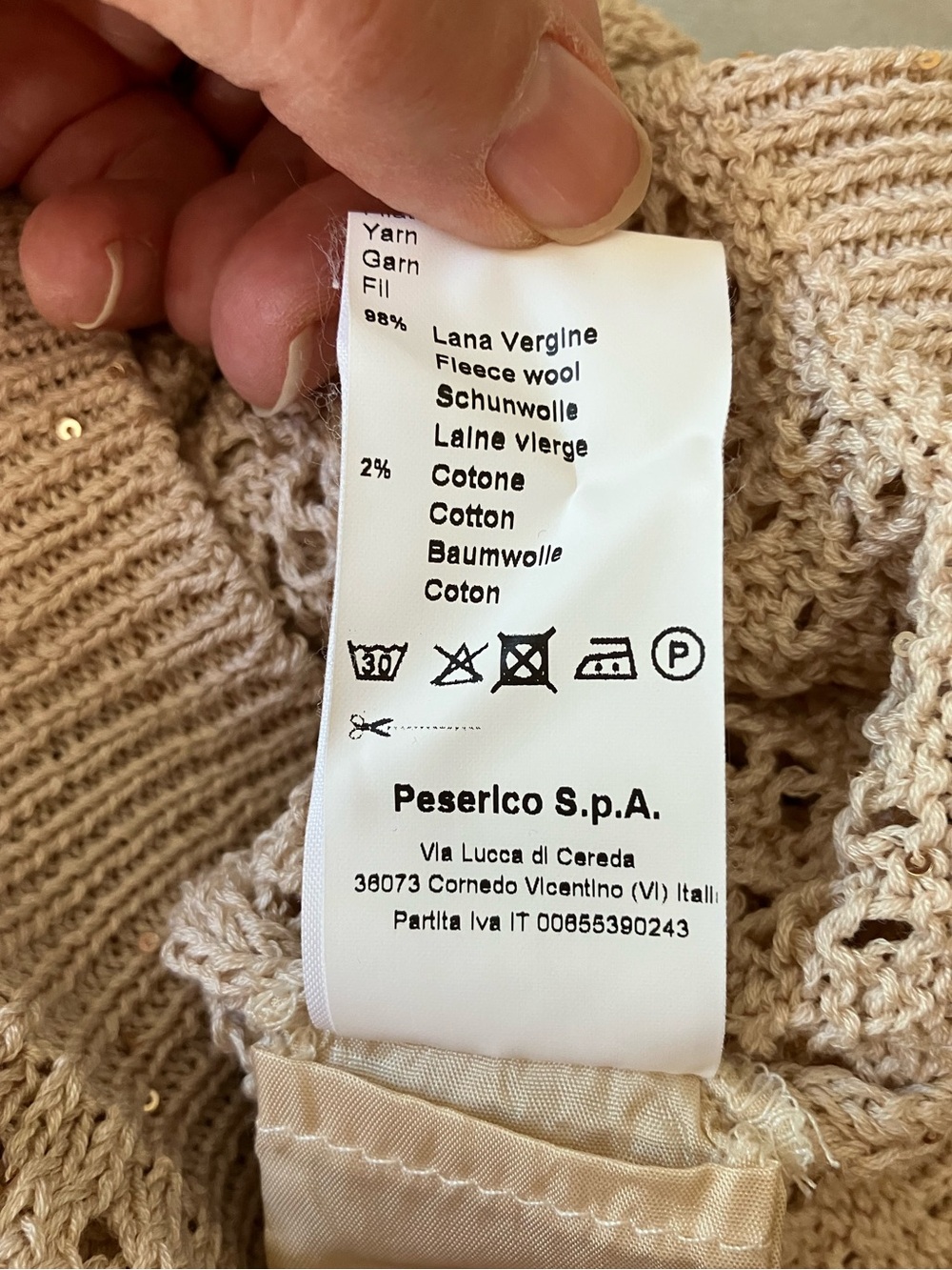 Peserico Sequin Open Kit Cardigan NWOT - Picture 6 of 6